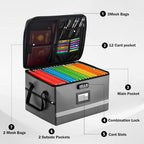EXLIFBAG Fireproof File Organizer with Lock, 1 Layer - Image 2