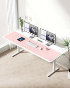 YSAGi Leather Desk Protector, Office Mat, Large Mouse Mat, Non-Slip PU Leather Blotter, Laptop Desk Mat, Waterproof Writing Pad for Office and Home(Light Pink, 63" x 17.2") - Image 2