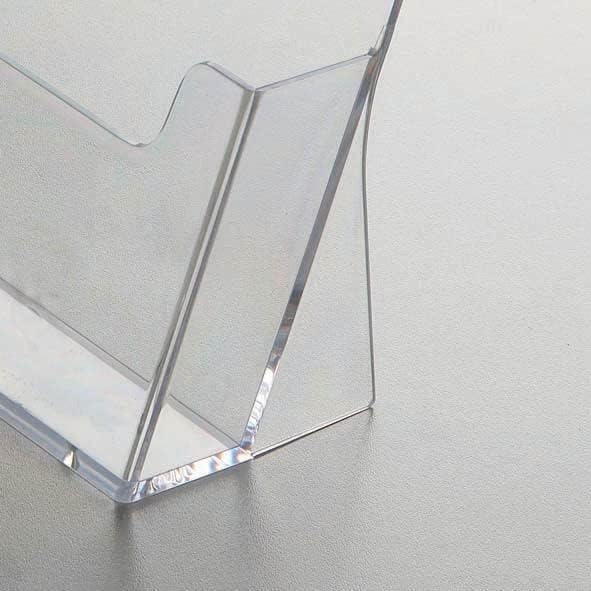 M&T Displays Clear Acrylic Brochure Leaflet Holder 5.5x8.5 Inch 1 Tier 1 Pockets Desktop or Wall Mounting Literature Rack Pamphlet Leaflet Flyer Card Display Stand Desk Organizer - Image 3