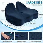 CushZone Ergonomic Seat Cushion, Sciatica Support for Office Chair, Blue - Image 2
