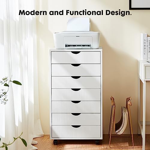 OLIXIS 7 Drawer File Cabinet on Wheels, Printer Stand - Image 3