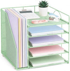 LEKETREE Desk Organizers and Accessories, 5-Tier Paper Letter Tray by Stylishworkspaceeffortlessorganization