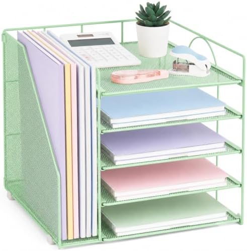 LEKETREE Desk Organizers and Accessories, 5-Tier Paper Letter Tray by Stylishworkspaceeffortlessorganization