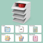 EXYGLO 30 Pack Stackable Cardboard Desk Organizer Trays, Desktop Letter Tray for Document File Mail Storage, White, 12x9x3 Inch - Image 7