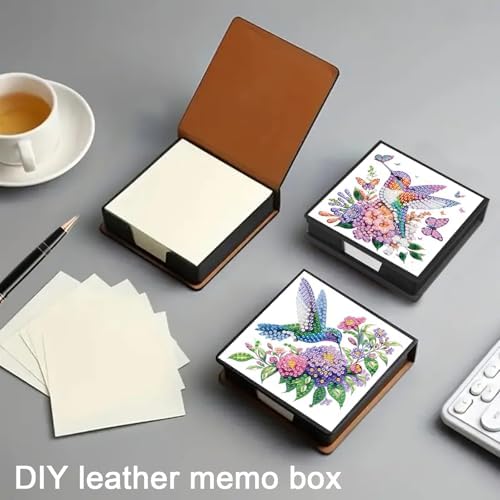 4 Pcs Floral Bird Diamond Art Sticky Note Holder with 640 Sheets Paper, 5D DIY Desktop Memo Pad Organizer for Women, Office Supplies Desk Decor Accessory, Creative Craft Gift - Image 7