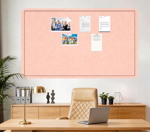 Large Bulletin Board 72" x 48" Felt Cork Board - Decor Pin Board, Pink - Image 2