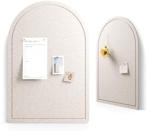 Large Arched Felt Bulletin Board 35.4''×23.6'', Oatmeal by FLUXYNARA