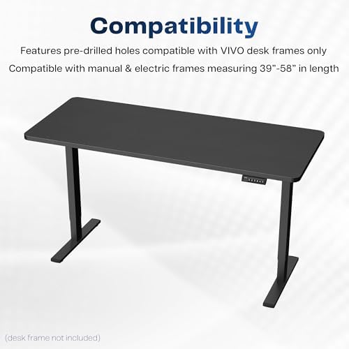 VIVO Black 60 x 24 inch Solid Table Top, DESK-TOP60B - Image 4