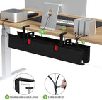 KEEGH No Drill Fabric Under Desk Cable Management Tray 28 in,Black - Image 3