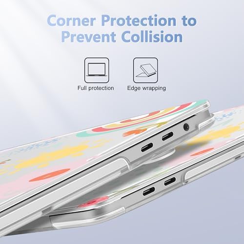 May Chen for MacBook Pro 16 inch A2141 2020 2019 Release, Screen Protector & Keyboard Cover Plastic Soft-Touch Case for MacBook Pro 16-inch with Touch Bar & Touch ID - Rainbows Flowers - Image 3