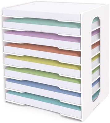 SONGWAY Large File Organizer for Desk - 8 Tier Legal Size Paper Storage Holder, File Sorter, Letter Mail Tray, Desktop Paper Storage Organizer for Home Office School by SONGWAY