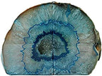 Teal Agate Geode Stone Bookends Heavy Duty Crystal Book Holders Decorative - Image 2