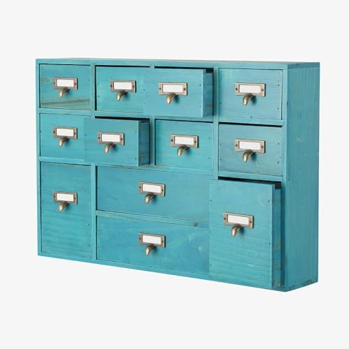 Apothecary Drawers Apothecary Cabinet with Drawers, Blue by PACKGILO