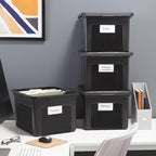 STAPLES Plastic File Box with Snap Lid, Letter/Legal Size, Black, 4/Carton - Image 4