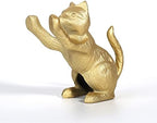Ambipolar Lucky Cat Decorative Bookend, Heavy Duty Cast Iron, Vintage Shelf Decor, Gold, T3-66 - Image 3