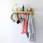 Entrance Coat Rack ，Coat Hooks, Wall-Mounted Wooden Hook Rack, Wall-Mounted Shelves(Oak Color Finish—A-2) - Image 3