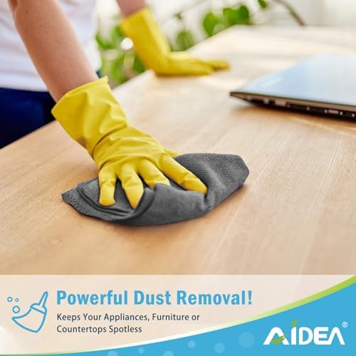 AIDEA Microfiber Cleaning Cloth Grey-200PK, Cleaning Rags 12×12" - Image 3