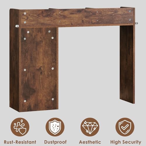 Nromant Desktop Bookshelf, Wooden Desk Storage Hutch with 4 Shelves, 3-Tier Desktop Display Organizer Rack for Office Home (Brown, 5 Shelves A) - Image 7