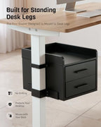 Under Desk Drawer for Standing Desk, No Drill, 30 lb, Desk Leg Mounted - Image 2