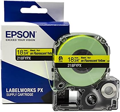 Epson LABELWORKS 218FYPX Tape - Black on Fluorescent Yellow - 3/4" (18mm) by EpsonLABELWORKS
