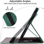for Kindle Fire Max 11 Case (2023) - Embossed Lace PU Leather Flip Folio with Elastic Band & Card Slots, Multi-Angle Stand, Green - Image 4