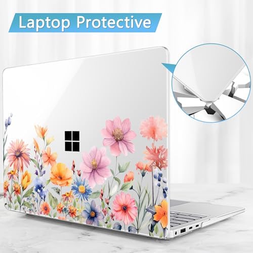 Mektron Case for 13.8" Microsoft Surface Laptop 8/7 (2026/2024) Surface Laptop 13.8 Inch Cover Fits Model 2036, Keyboard Cover +Screen Protector +Dust Plugs, Floral P165 - Image 7