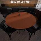 Round Table Cover - Can Be Used On Both Sides Waterproof and Easy to Clean Good Flatness Used for Dining Table(Brown+Gray Dia.48Inch) - Image 5