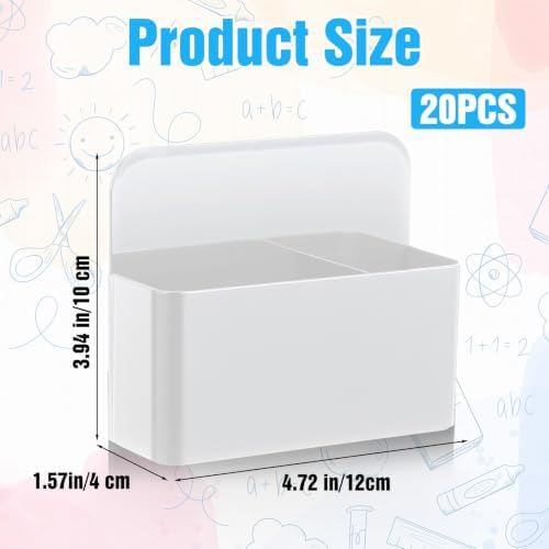 MAQUITA 20 Pcs Magnetic Marker Holder For Whiteboard Bulk Whiteboard Marker Holder Bulk Storage Organizer For Classroom Office Refrigerator Locker Pen Pencil Cup (White) - Image 2