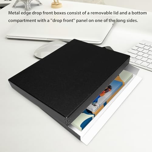 Lineco Museum Archival Storage Box, Drop Front, 11.75x17.75x1.5 in, Black (Pack of 2) - Image 2