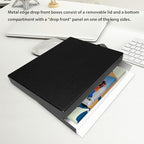 Lineco Drop Front Archival Storage Box, 11.75x17.75x1.5 in, Black, 2 Pack - Image 4