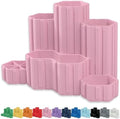 Glassboard Studio Hexaflex Organizer Set - Pen and Pencil Holder for Desk, Versatile Hexagon Design, Adjustable Dividers, 12 Color Options - Desk and Office Organization (Blush Pink) by GlassboardStudio