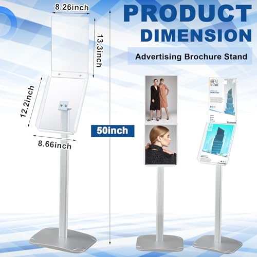 Thyle Acrylic Advertising Brochure Sign Holder Stand Displays 8.5x11 Inch for Menu Flyer Paper Document Brochure Area Landscape Free Standing Literature Business Outdoor - Image 4