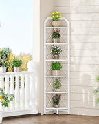 CHOEZON 6-Tier Industrial Corner Shelf, 71.2" Corner Storage Stand, Plant Stand Display Shelf, Corner Bookcase for Bedroom, Living Room, Home Office, White TCJ11WB - Image 7