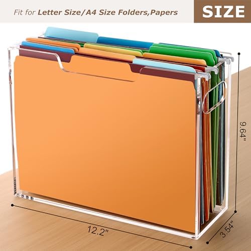 Acrylic File Folder Organizer, Letter Size Hanging File Organizer - Image 3