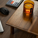 Dual Monitor Stand Riser, Acacia Wood Desktop Shelf with Storage - Image 5