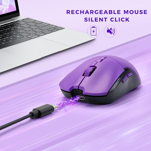 KOPJIPPOM Silent Wireless Keyboard and Mouse Combo - Keyboard with Large Print Cover, 2.4GHz Full-Sized Ergonomic Keyboard with Wrist Rest and Mouse for Laptop, PC, Notebook, Desktop - Image 5