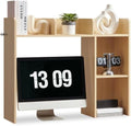 Nromant Desktop Bookshelf, Wooden Desk Storage Hutch with 4 Shelves, 3-Tier Desktop Display Organizer Rack for Office Home (Natural, 5 Shelves A) by Nromant