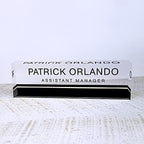 Artblox Office Desk Name Plate Personalized | Custom Name Plates for Desks on Acrylic Glass Decor | Office Desk Decor Nameplate | Desk Accessories | Black Stripe - (8" x 2.5") - Image 4
