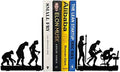 Human Evolution Decorative Metal Bookends for Heavy Books and Library by HeavenlyKraft
