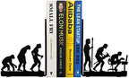 Human Evolution Decorative Metal Bookends for Heavy Books and Library by HeavenlyKraft