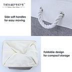 TheWarmHome Small Storage Baskets for Organizing,Storage Baskets for Shelves,Small Fabric Storage Bins W/Handles For Closet Nursery Toy Decorative Foldable (White&Grey, 11.8L*7.9W*5.2H-6 Pack) - Image 5