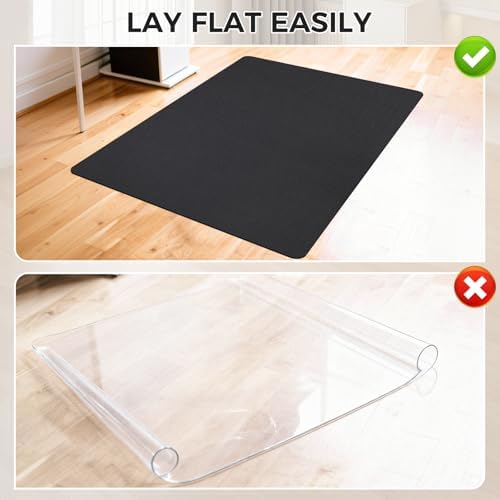 Sycoodeal Chair Mat, 48" x 60" Office Chair Mat for Hardwood and Tile Floor, Heavy Duty Floor Protector for Rolling Chairs, Non-Slip,Computer Mat for Home Office(Black) - Image 5