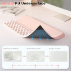 Ospelelf Keyboard Wrist Rest, Ergonomic Memory Foam Wrist Support for Typing & Gaming, Tilted Keyboard Pad, Aesthetic Desk Accessories for Office, Relief for Carpal Tunnel & Wrist Pain, Pink White - Image 5