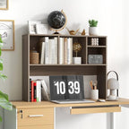 Desktop Bookshelf, 3-Tier Wood Countertop Bookcase with 5 Shelves, Desk Hutch for College Dorm, Multipurpose Desk Organizer Shelf Display Rack for Home Office, Hutch Top Only - Image 2