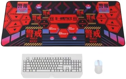 Mouse pad - Evangelion NERV-Inspired Alert UI Design, Large 35.4"x15.7" by TREASURECASE