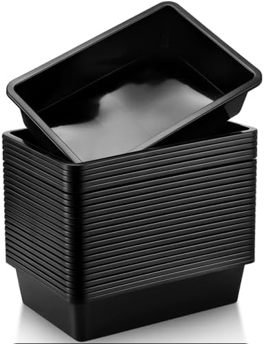 Sintuff 48 Pcs Classroom Paper Tray, Stackable Letter Size Bin, Black by Sintuff