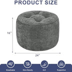 Hobestluk Round Oversized Ottoman Foot Leg Rest Under Desk for Couch - Image 2