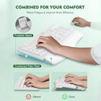 Wireless Keyboard and Mouse Combo, Full-Sized Ergonomic Wave Keys Keyboard with Memory Foam Wrist Rest & Phone Holder, 2.4G Quiet Keyboard Mouse Work Setup for PC Laptop, Office or Home (White) - Image 4