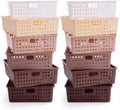 Geetery 12 Pack Classroom Storage Baskets with Handle,Gradient Brown by Geetery