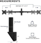 VIVO Premium Dual 21 to 32 inch LCD LED Monitor Wall Mount, Heavy Duty Telescoping Arms, Flush Wall Setup, Fits 2 Screens, Black, MOUNT-TS32B - Image 3